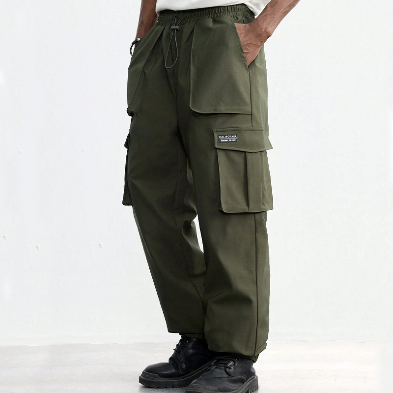 Men's Outdoor Multi-pocket Drawstring Elastic Waist Cargo Pants