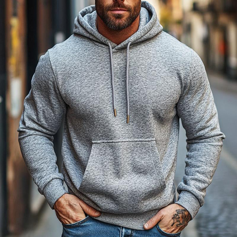 Men's Vintage Pocket Long Sleeve Hoodie