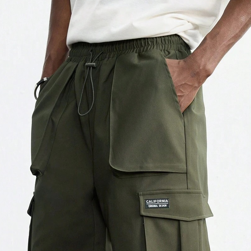 Men's Outdoor Multi-pocket Drawstring Elastic Waist Cargo Pants