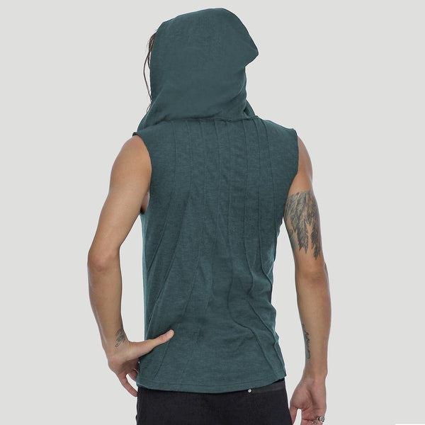 Men's Irregular Sleeveless Hooded Tank Top