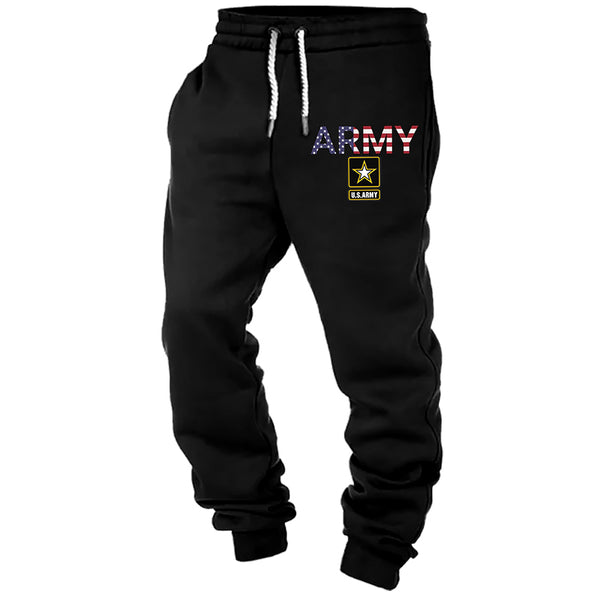 Men's Vintage Veterans Day ARMY American Flag Print Sweatpants