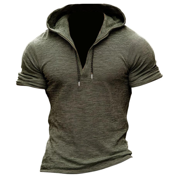 Men's Vintage Outdoor Hooded Short Sleeve T-shirt