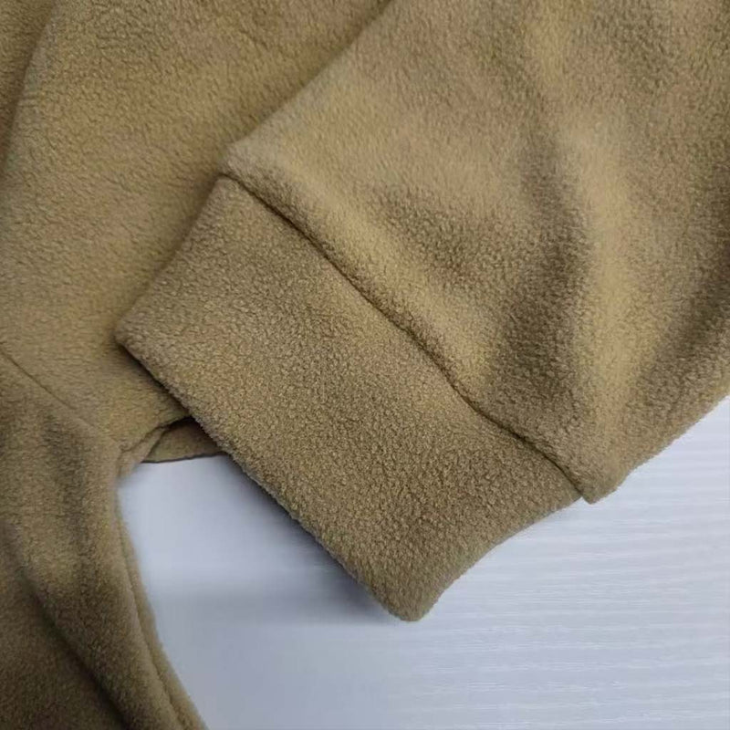 Men's Vintage Fleece Paneled Suede Quarter Zip Stand Collar Sweatshirt
